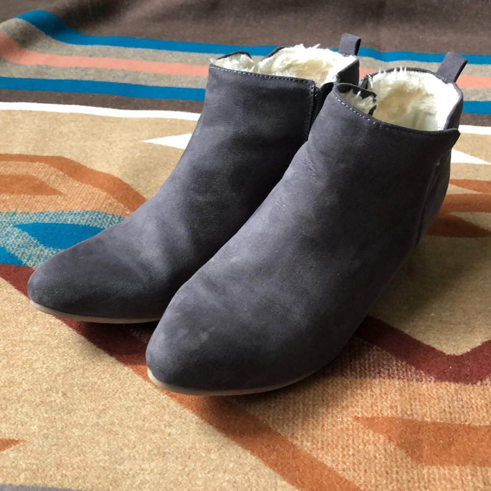 FINAL DISCOUNT - Grey Faux Fur Lined Booties